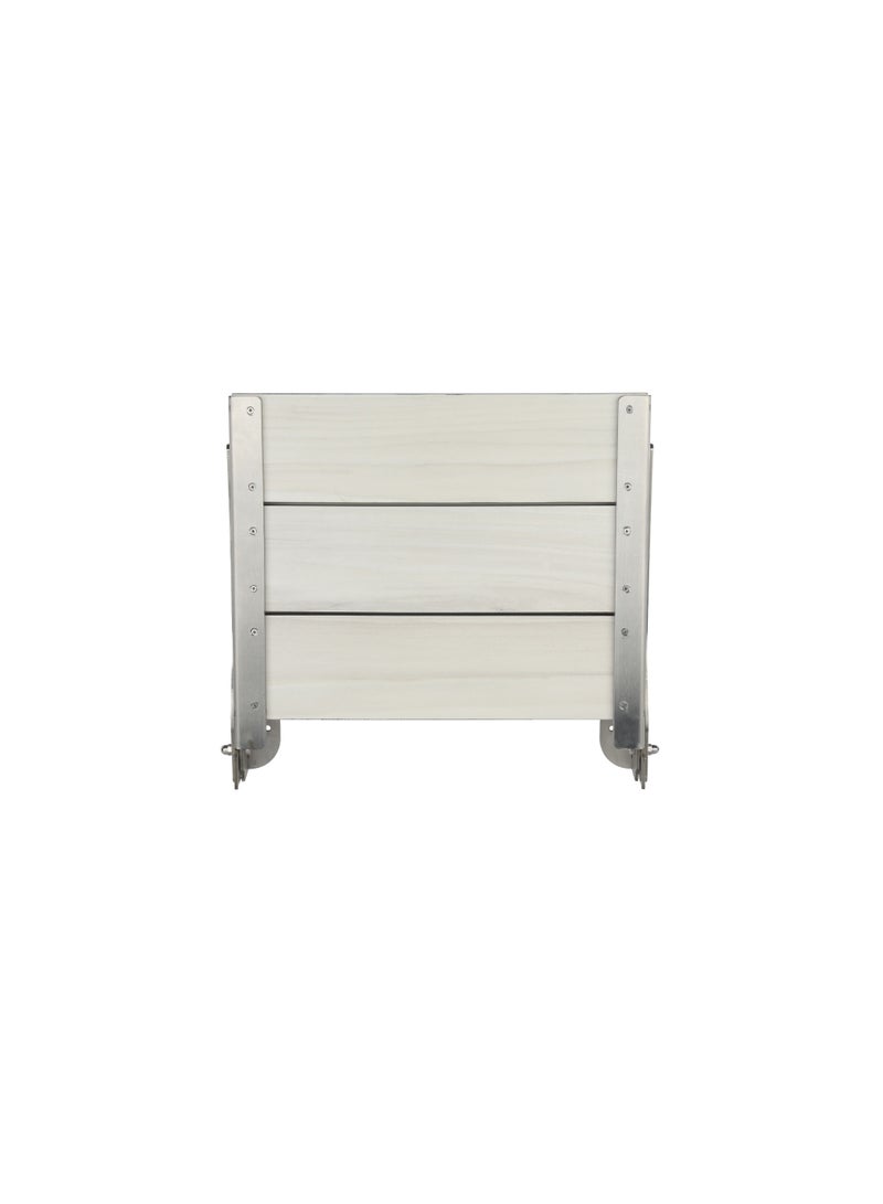 بيورا كرسي استحمام جداري قابل للطي 30×40 سم مقعد حمام معلق حائط قابل للغلق هيكل استانلس ستيل 304 وخشب HPL مقاوم للمياه والصدأ موفر للمساحة يتحمل حتى 120 كجم - Image 3
